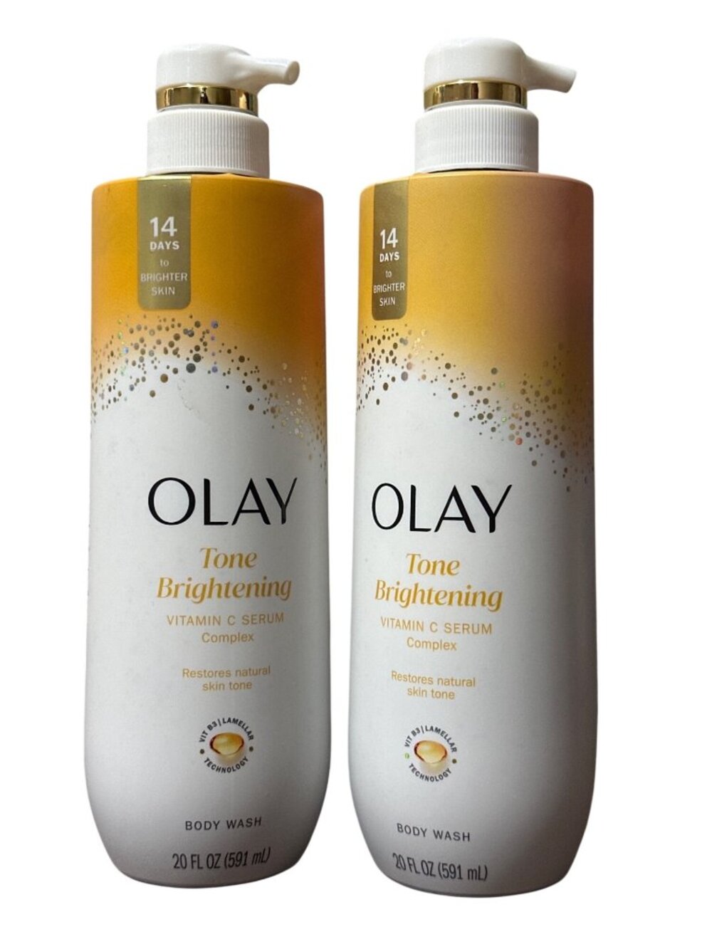 2 pk- Olay Tone Brightening Body Wash 20 Fl Oz Vitamin C Serum Complex